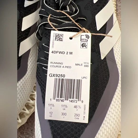 ファッション Men's Adidas 4DFWD 2 Running Shoes Carbon Cloud White GX9250 NEW